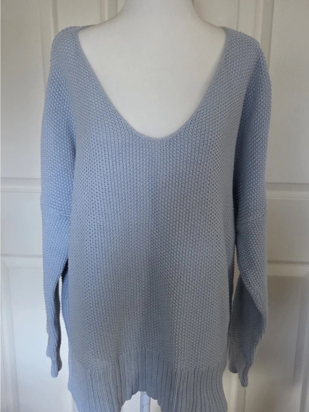 Lucky Brand Light Blue V-Neck Knit Sweater